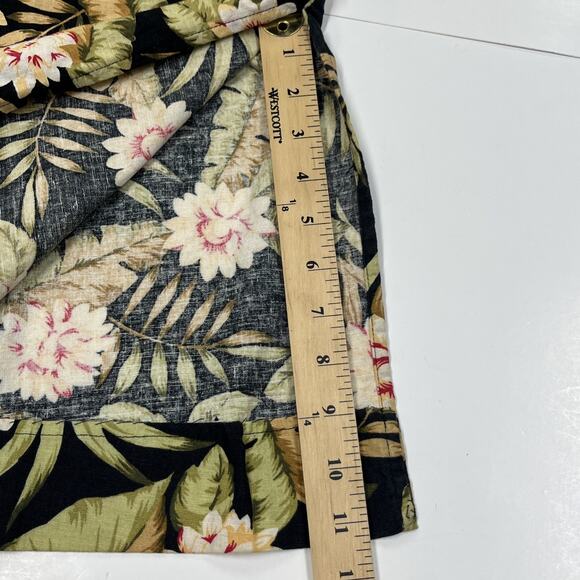 White Stag Linen Blend Floral Maxi Dress Womens Large Tropical Mature Resort - Picture 14 of 15